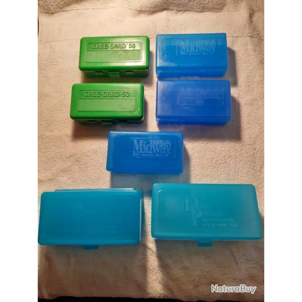 5 boites vides pour ranger du 9 mm et 2 de 44 Mag  OCC