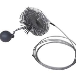 Brosse cheminée ronde acier diamètre 25 cm avec fil et balle