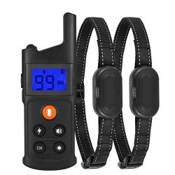 2XColliers de Dressage Etanche pour Chiens avec Choc Vibration Bip Rechargeable pour toutes Tailles