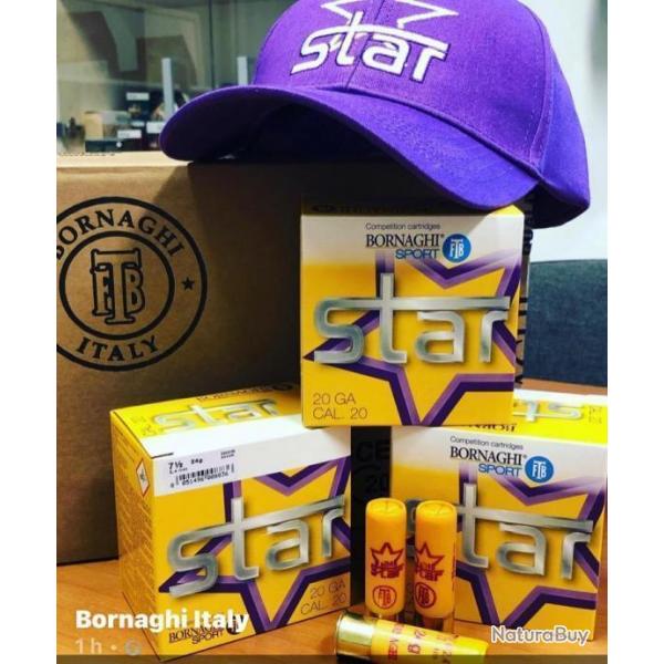 Vends 1 carton de 250 Cartouches Bornaghi Star calibre 20 24g 7.5