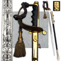 TRES RARE SABRE ITALIEN AÉRO-NAVAL LAME GRAVÉE WW1-2 XX ORIGINAL