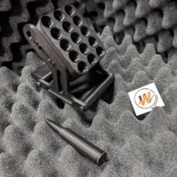 PRESENTOIR .375 CheyTac Noir - Pr&eacute;sentoir pour 15 cartouches 375cheytac