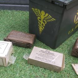 Us militaria , medical department , first-aid us ww2 , lot de pansements