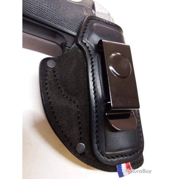 ETUI INSIDE  CLIP "TOWNSEND"en PEAU pour Walther PPK (entreprise artisanale franaise)