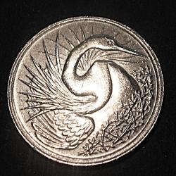 Singapour piece de 5 cents 1977 superbe