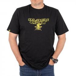 T-Shirt Black Cat Distressed Logo - Noir XXXL