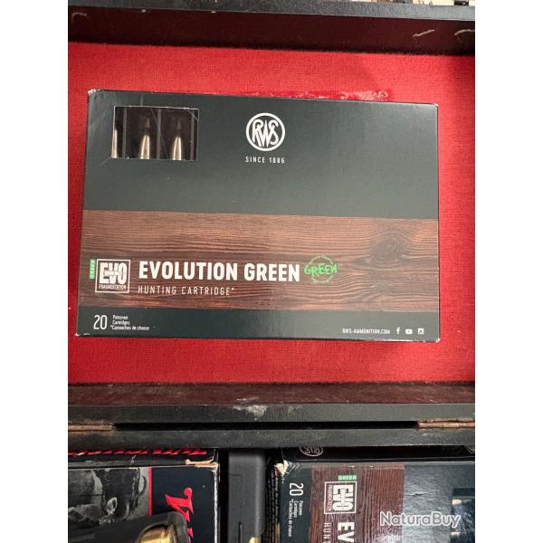 2 boites de Balle calibre 9,3x64 RWS volution Green