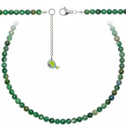 Collier en fuchsite verte - Perles rondes 6 mm - 55 cm