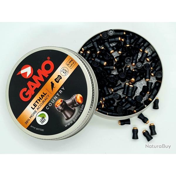 100 PLOMBS CUIVRES LETHAL DE MARQUE GAMO EN 4.5MM JUPE POLYMERE / NEUF