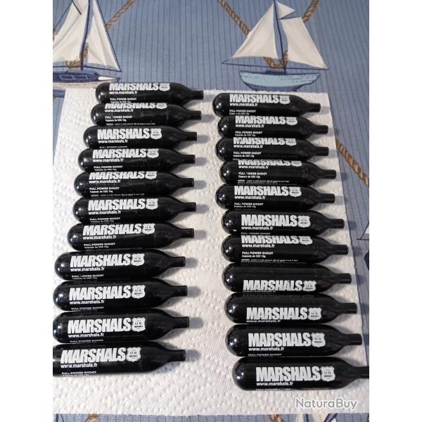 22 Cartouches  sparclettes C02 12 gr MARSHALS Black Power