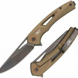 Couteau Browning South Slope Lame Acier D2 Manche Inox Bronze Liner Lock BR0557