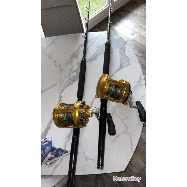 Ensemble canne  thon sunset baroudeur 130lbs et moulinets Penn international 70