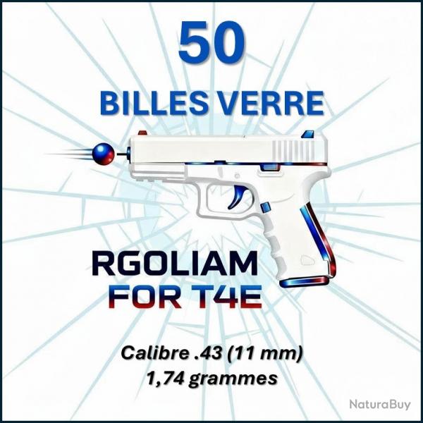 Lot 50 Billes en verre 11 mm (.43) pour UMAREX T4E - Prcision & Impact