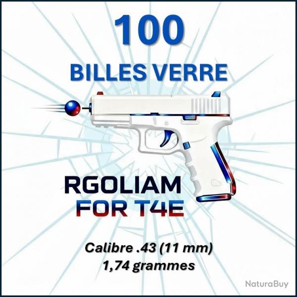 Lot 100 Billes en verre 11 mm (.43) pour UMAREX T4E - Prcision & Impact