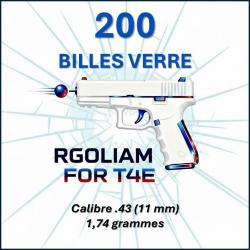 Lot 200 Billes en verre 11 mm (.43) pour UMAREX T4E - Précision & Impact