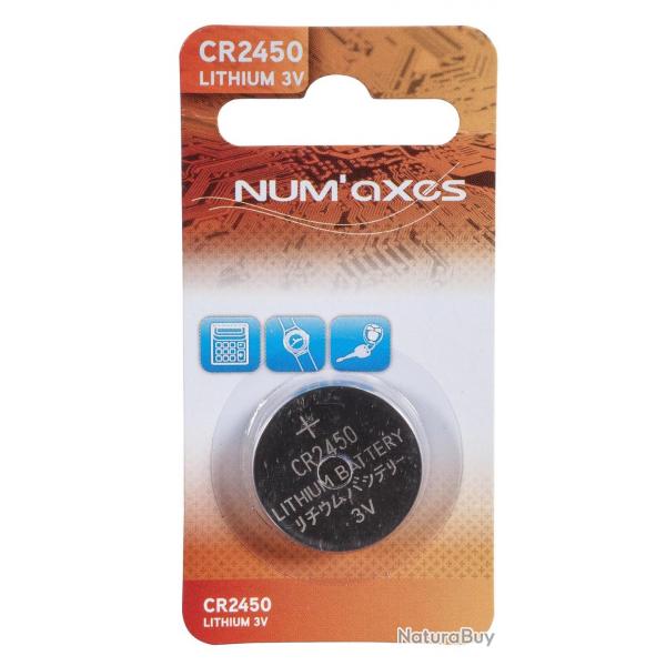 NUM'AXES - Blister 1 pile CR2450 lithium 3 V (Equivalence : DL2450)