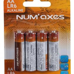 NUM'AXES - Blister 4 piles AA LR06 alcalines 1,5 V