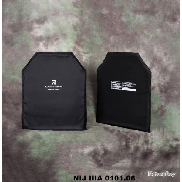 Plaque Balistique Souple Niveau 3A / NIJ IIIA - Trauma Intgr - Lot de 2