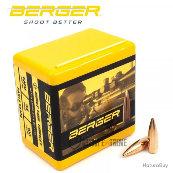 100 Ogives BERGER Cal 6mm 65gr BT Target