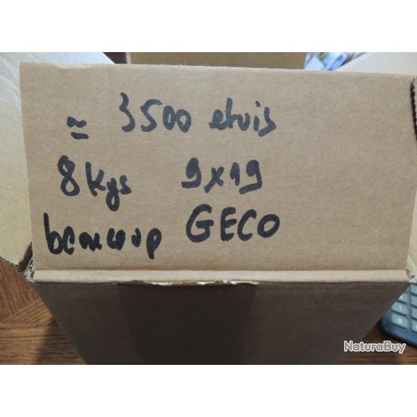 important lot d'etuis 9x19 GECO principalement