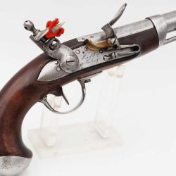 PISTOLET DE GENDARMERIE MODELE 1816 A SILEX MANUFACTURE ROYALE MAUBEUGE 1821 - FRANCE RESTAURATION F