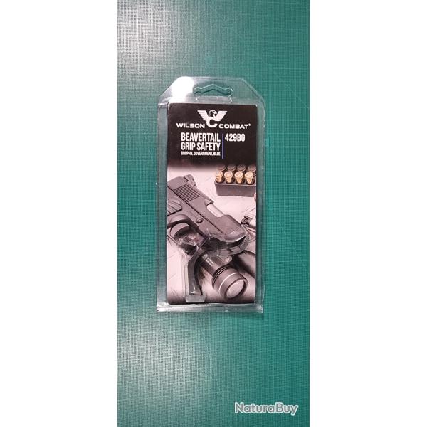 1911 BEAVERTAIL GRIP WILSON COMBAT BLUE SAFETY