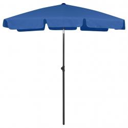 Parasol de plage bleu azuré 180x120 cm