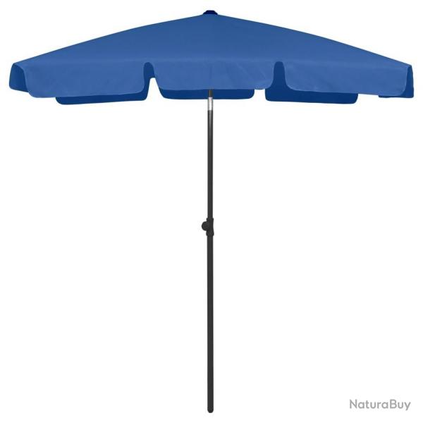 Parasol de plage bleu azur 180x120 cm