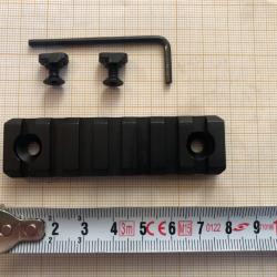 Rail picatinny: mlok 7 emplacements, aluminium