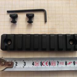 Rail picatinny: mlok 9 emplacements, aluminium