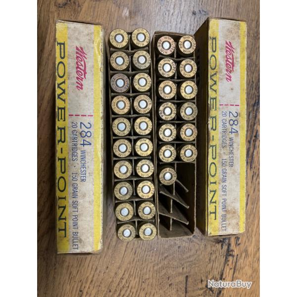 Lot de 33 cartouches de 284 winchester 150 GR soft PT BULLET power point super X