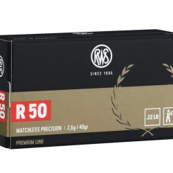 Munitions RWS Premium Line R50 Calibre .22 LR x50