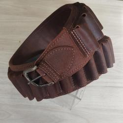 Cartouchière cuir daim retourné cal 12 - 30tubes