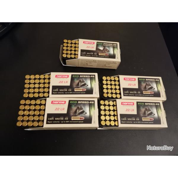 LOT DE 250 MUNITIONS NORMA 22lr