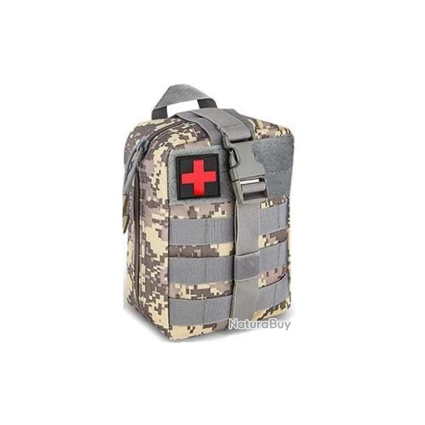 Trousse de Secours MILITAIRE avec SYSTEME MOLLE - 18 ARTICLES - Pixel