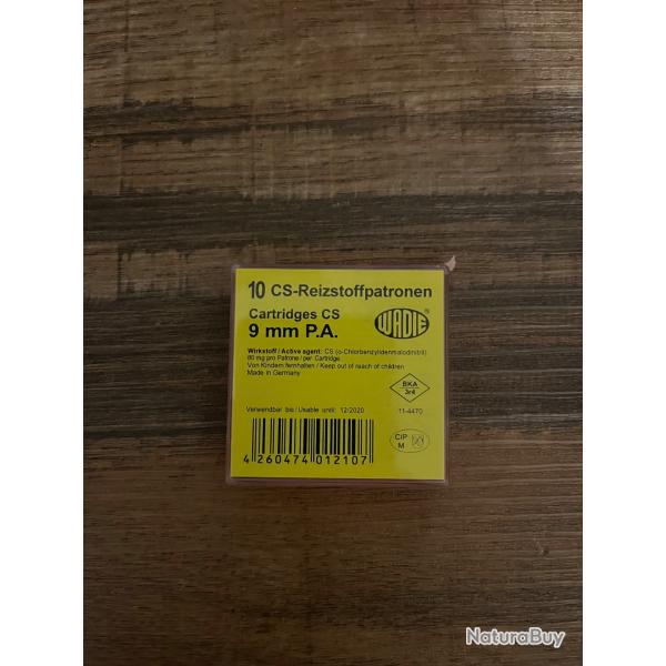 WADIE - CARTOUCHES 9MM CS PA A GAZ X10