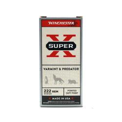 Boite de 20 Balles Power-point Super X pointe molle plomb 222 Rem