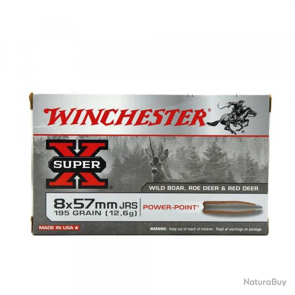 Boite de 20 Balles Power-point Super X pointe molle plomb 8x57