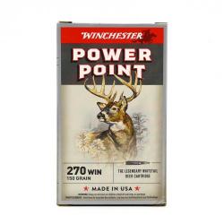 Boite de 20 Balles Power-point Super X pointe molle plomb 270win