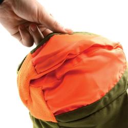 Casquette fourrée réversible polyester coton kaki orange T59/61