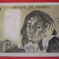 billet de 500 francs Pascal du 6-01-1983 ttb