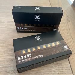 2 boîtes de RWS 9.3x62 UNI CLASSIC 19grammes