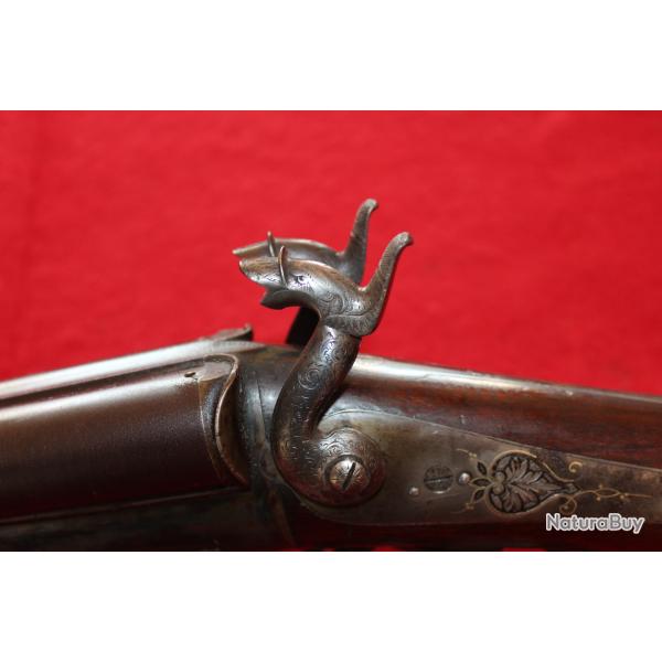 Fusil de chasse a broche de grand luxe XIXme