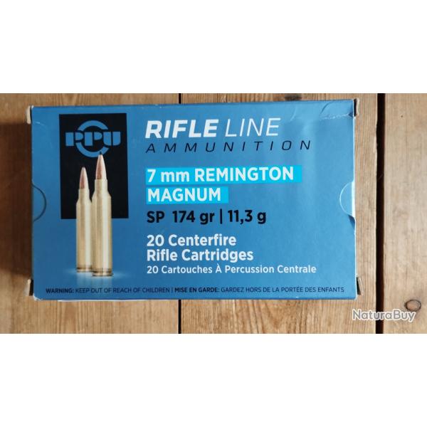 7 mm rem mag PPU 174 gr SP - bte 20