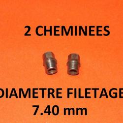 paire de cheminées fusil type LEFAUCHEUX diamètre 7.40mm - VENDU PAR JEPERCUTE (D20N420)