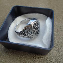 Bague militaire métal genre edelweiss