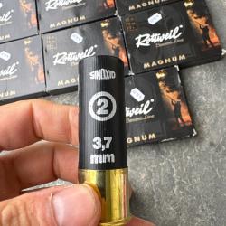 Lot 140 cartouches Rottweil Magnum 12/76 52g plomb 1