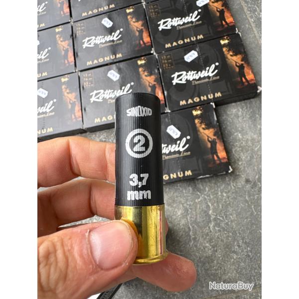 Lot 140 cartouches Rottweil Magnum 12/76 52g plomb 1