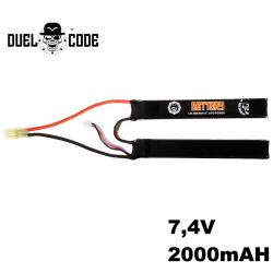 Batterie LiPo 7.4V 2000mAh 15C Duel Code - Connecteur Mini Tamiya pour Airsoft