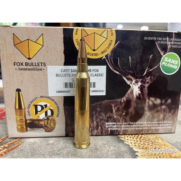 BF25! Balles Fox Bullets Sans plomb Cal 300Win Mag